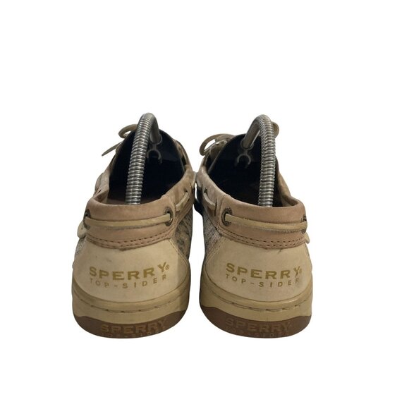 Sperry Top-Sider Women's size 7.5M Tan Leopard Leather Casual Loafers Boat Shoes - Picture 4 of 8